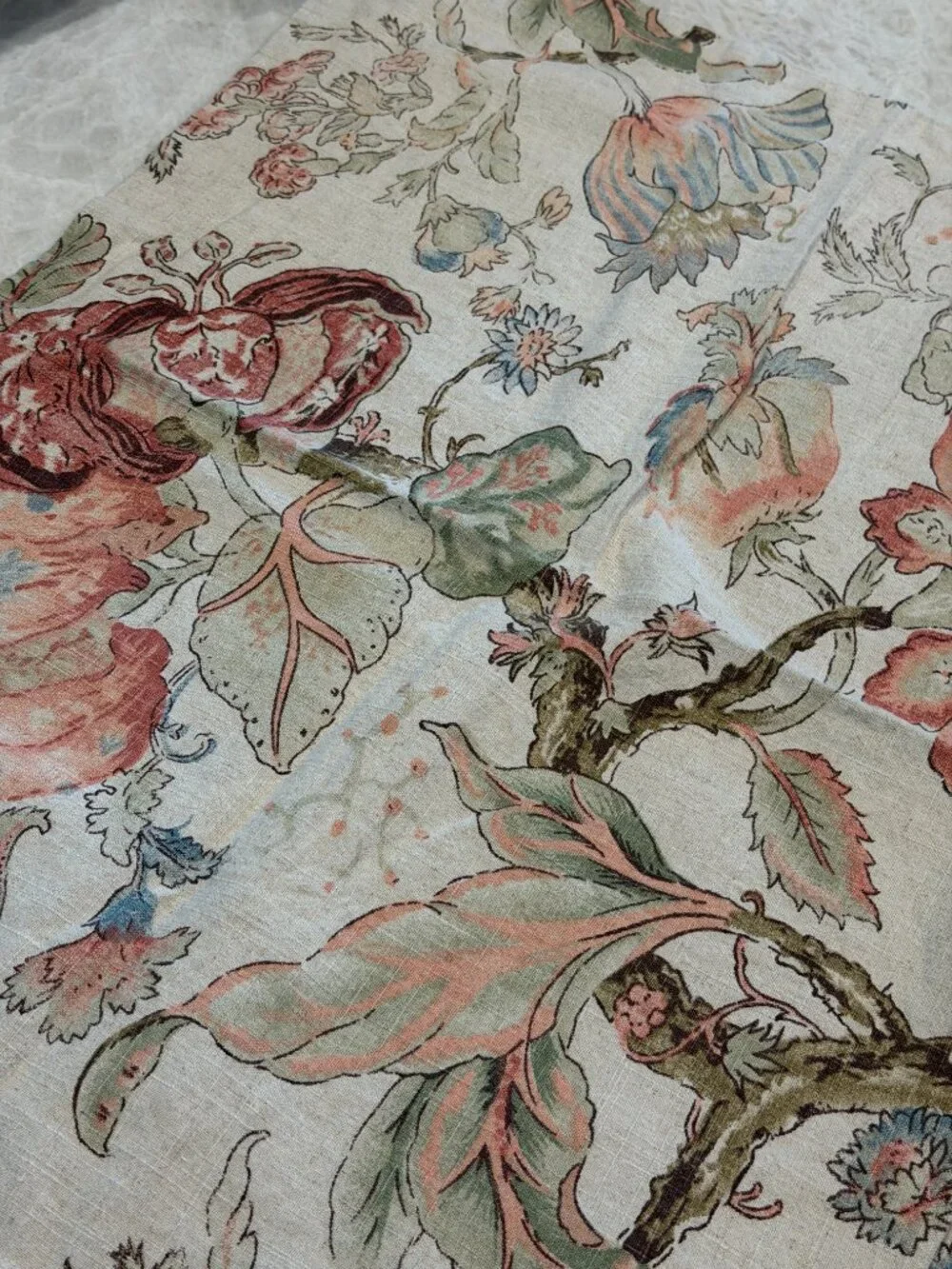 Grace Floral Texture Cotton Linen Blend Standard Sham